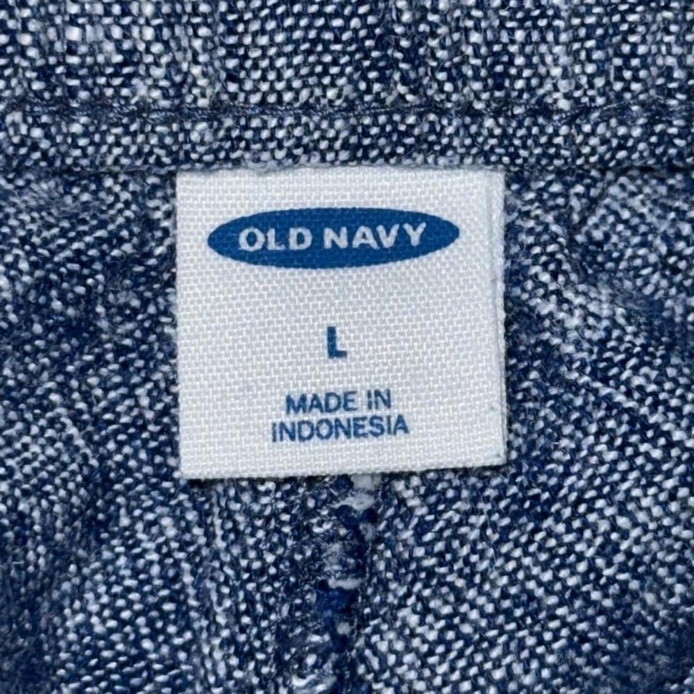 Old Navy Blue Jean Shorts Relaxed Fit Elastic Waist - Picture 4 of 8